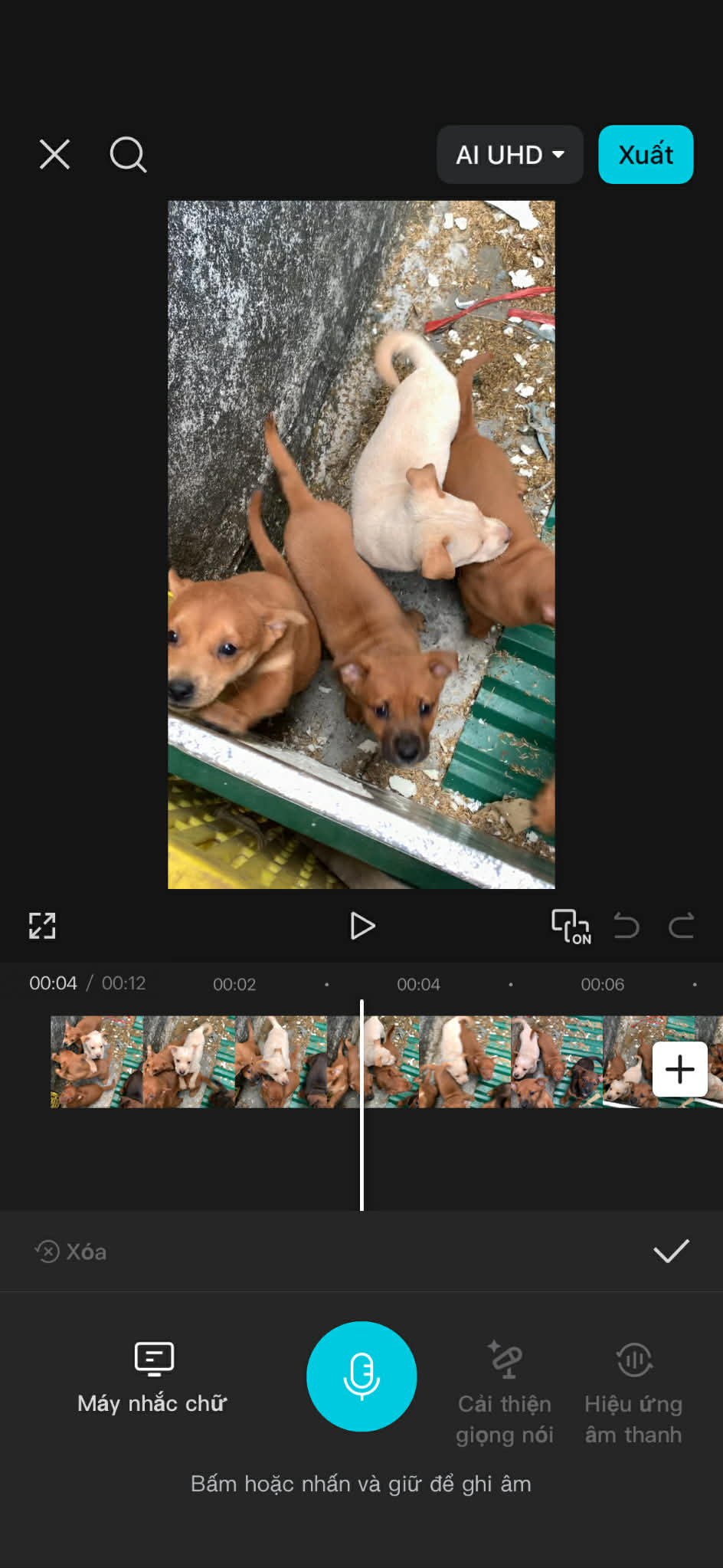 Sử dụng tính năng giảm nhiễu âm thanh AI trên CapCut