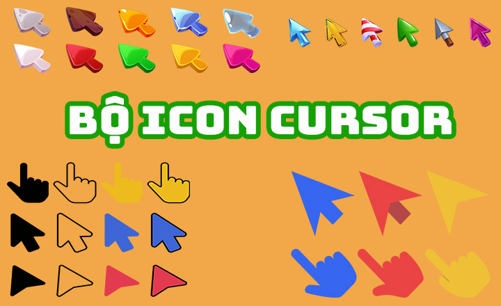 Tải Bộ 30+ Icon Cursor Độc Đáo Miễn Phí Cho Editor Và Designer - Full PNG