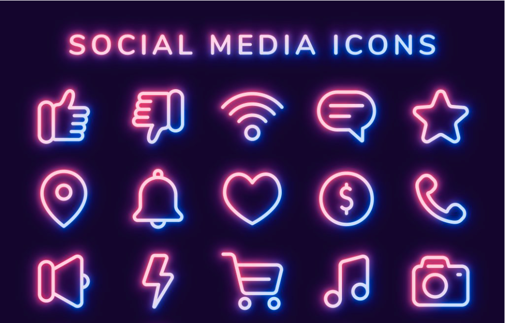 Tải Miễn Phí Bộ 50+ Icon Social Media Neon - Đột Phá Visual Cho Video | Tubemax.net